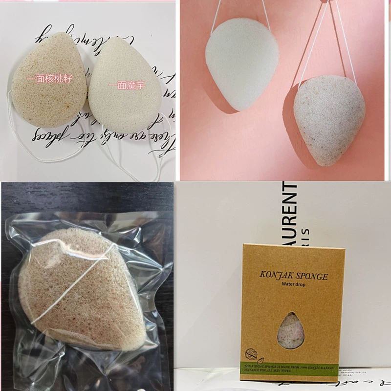 Konjac Очищающая маска для лица с натуральными семенами грецкого ореха Очищающая губка для лица Очищающий артефакт для глубокого растирание лица