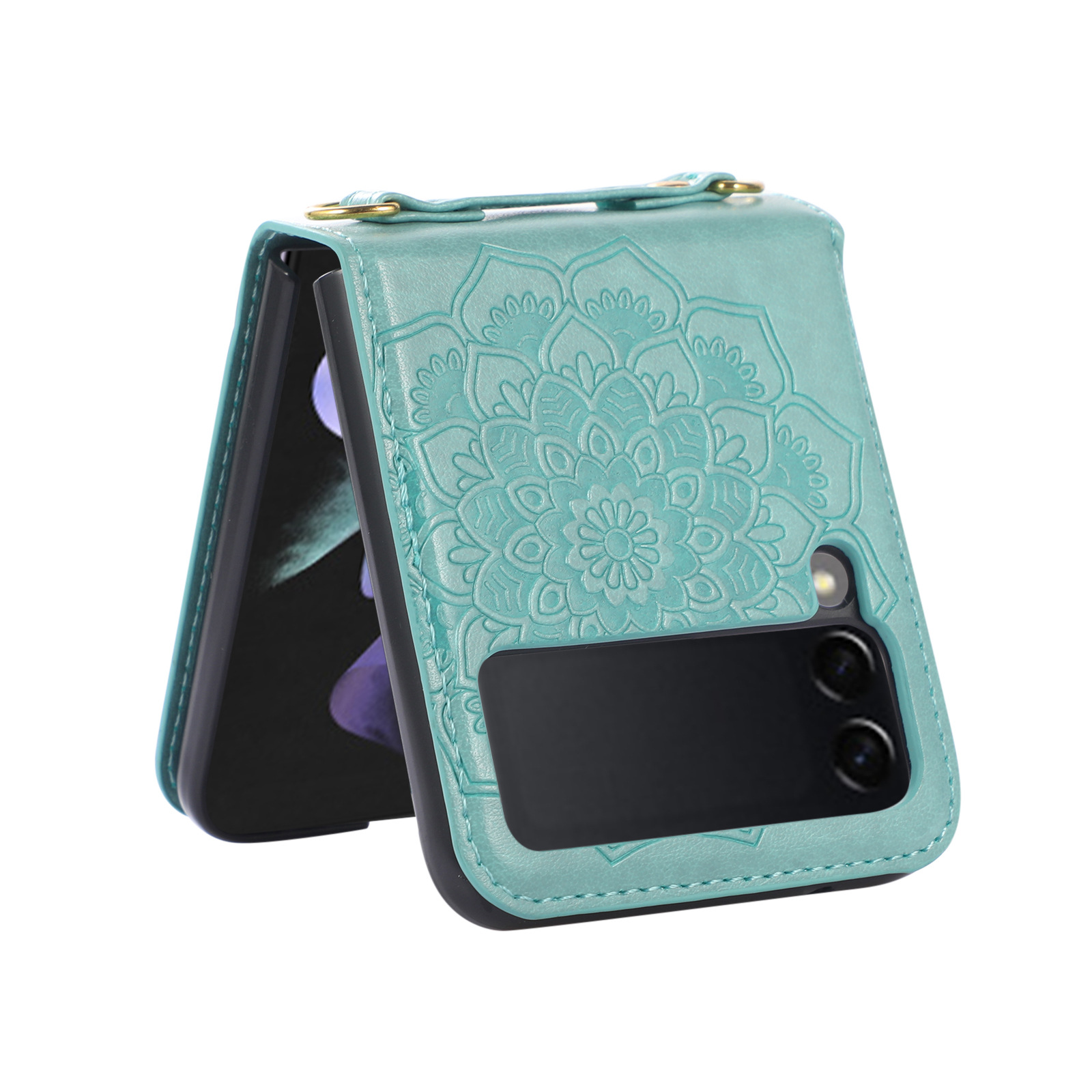Coque mandala en relief pour samsung galaxy z flip 5 4 3_voghion.com
