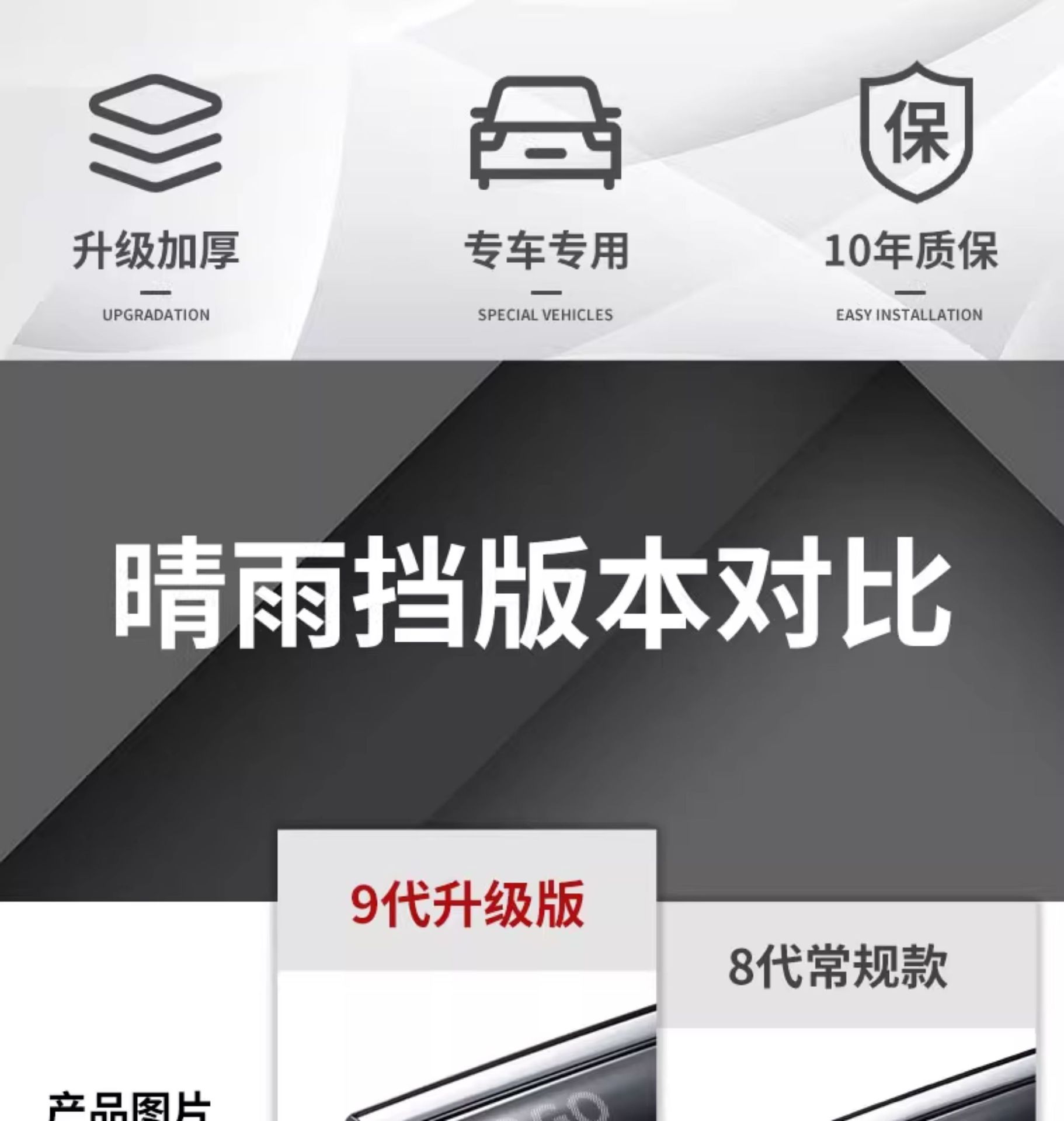 Suitable for Geely Panda MINI Knight, complete set of accessories, including window visors and rain guards