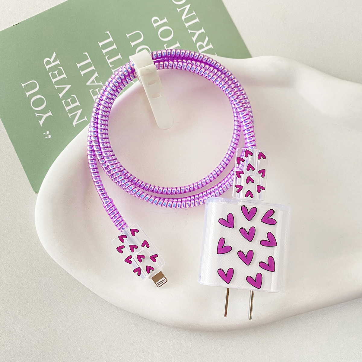 삼성 25w-Multiple Purple Love [블랙 보더]-헤드 기어 라인 커버 2 1 m 레이저 퍼플 로프