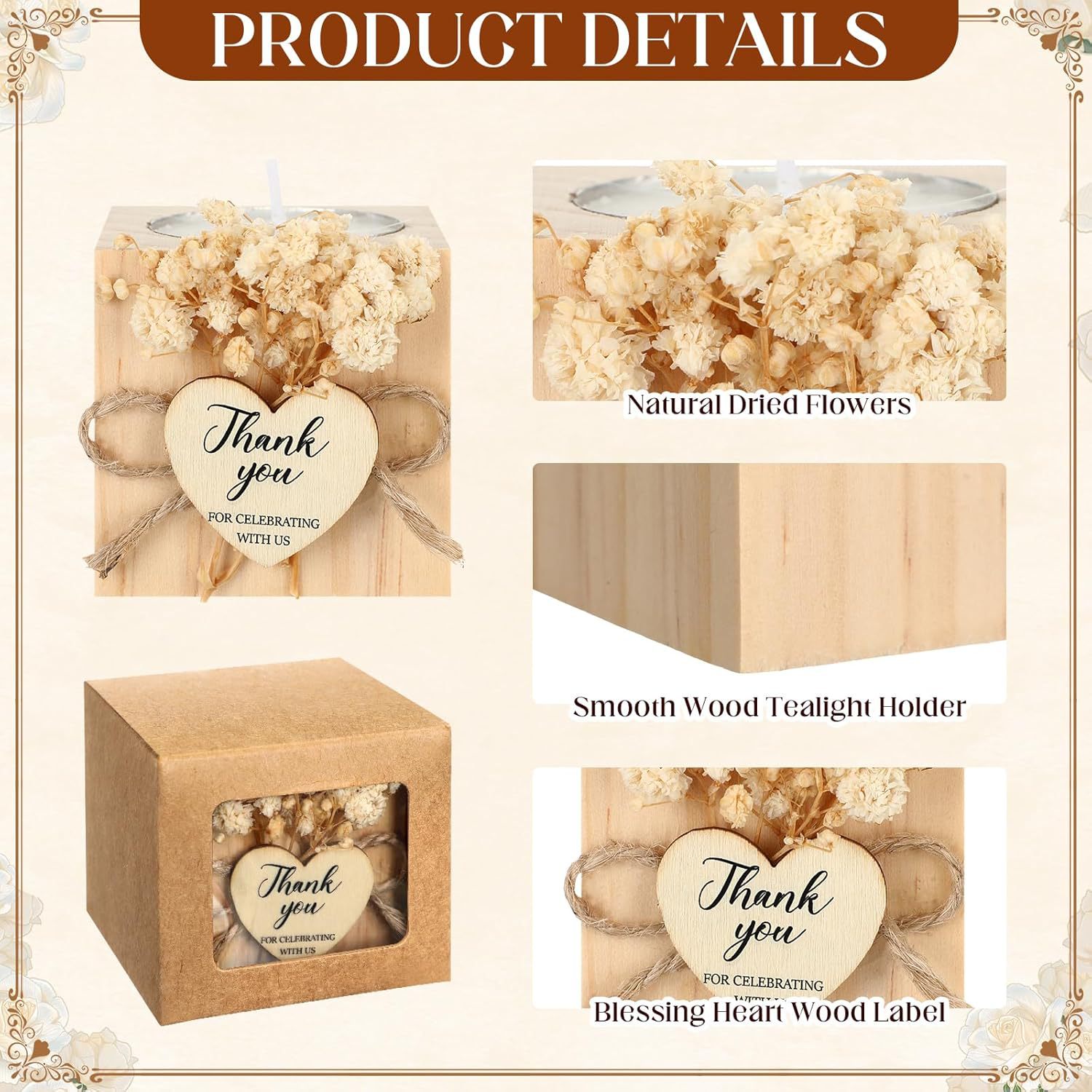 1 Piece Quantity Romantic Simple Style Solid Color Wood Wax Candlestick Candelabra