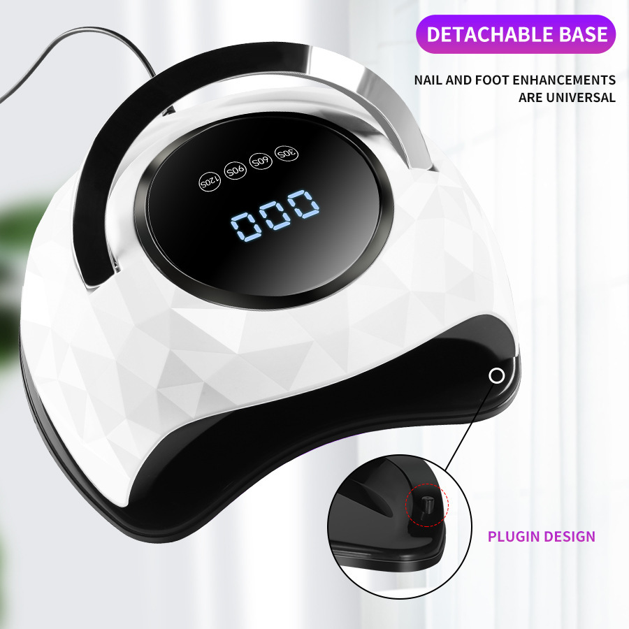 Lámpara de diamante 288W máquina de fototerapia de secado rápido de uñas 63 perlas de lámpara de alta potencia pegamento para hornear rápido