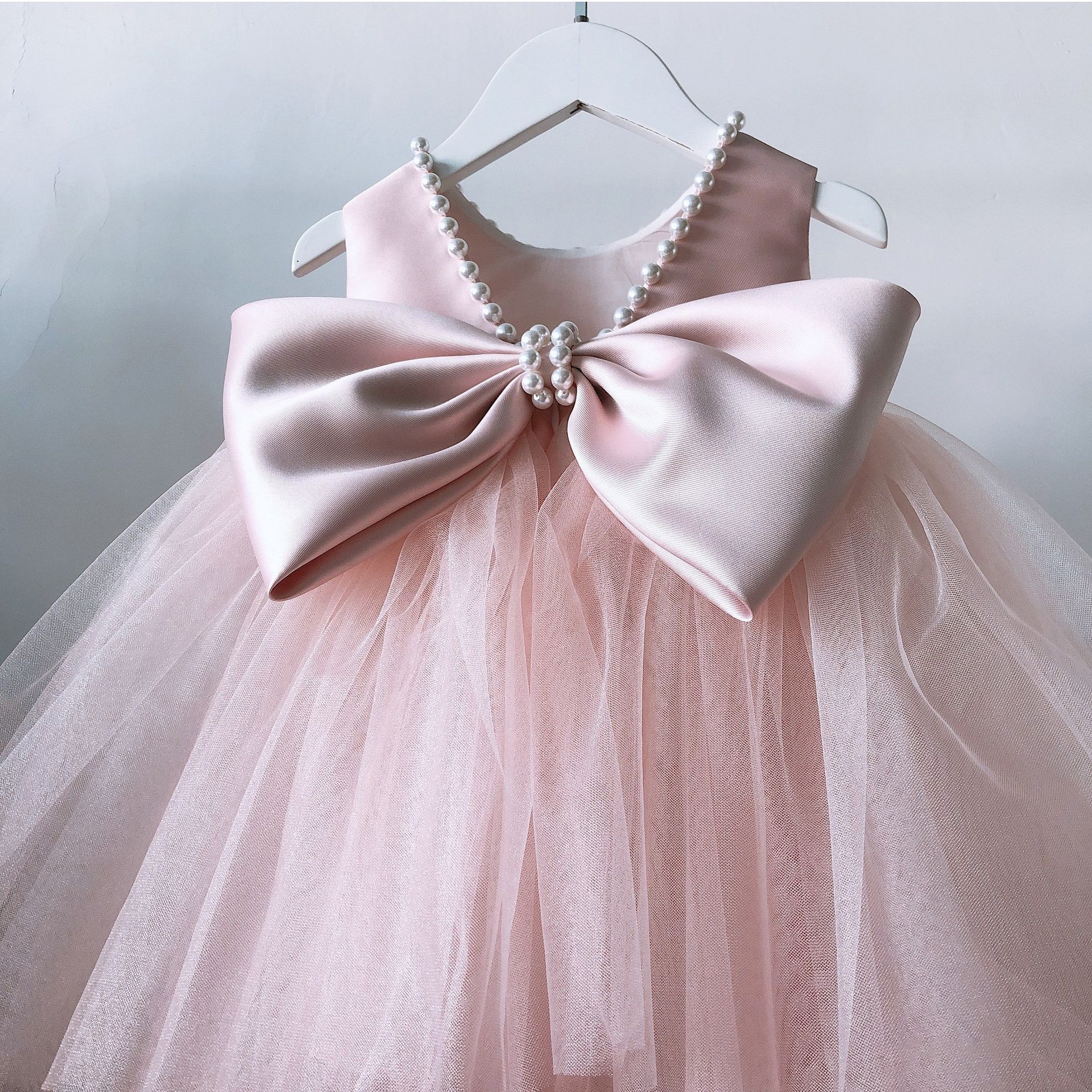 Verano nuevo europeo y americano transfronterizo vestido de novia para niños rendimiento de las niñas cumpleaños princesa mullido vestido MIDI entrega de una sola pieza