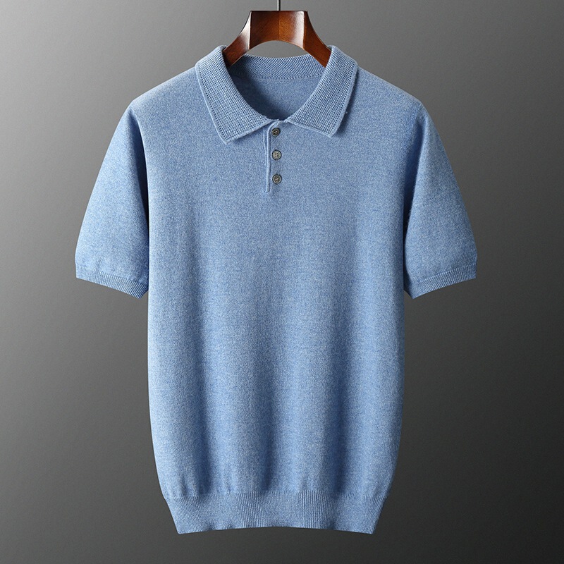 Short-Sleeved Pullover Cashmere Sweater for Men, Autumn and Winter Collared Knitwear, Casual Polo Collar Base Layer Half-Sleeve Sweater Short-Sleeved Pullover Cashmere Sweater for Men, Autumn and Winter Collared Knitwear, Casual Polo Collar Base Layer Half-Sleeve Sweater