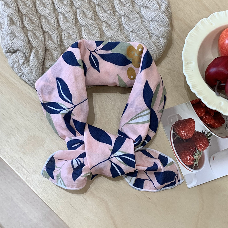 Bufandas de seda de algodón y lino correa de cabello pequeña toalla cuadrada para mujeres primavera y otoño nueva moda coreana bufandas calientes de cuello bufandas