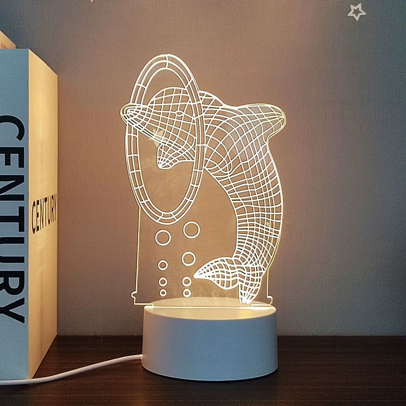 Creative three dimensional night light for bedroom, LED lantern for bed, energy-saving lamp, wholesale, 3D, eyes protection