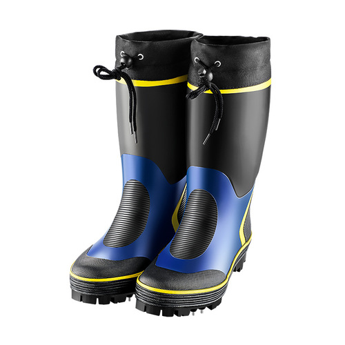 New steel nail sole rain boots, large size outdoor fishing shoes, high-top rain boots, rubber sea fishing and reef non-slip shoes
