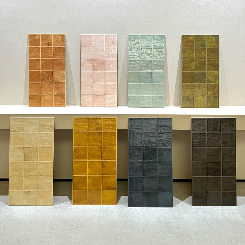 400x 800 French retro all-ceramic gradient bright lattice brick bathroom kitchen homestay bathroom background wall brick