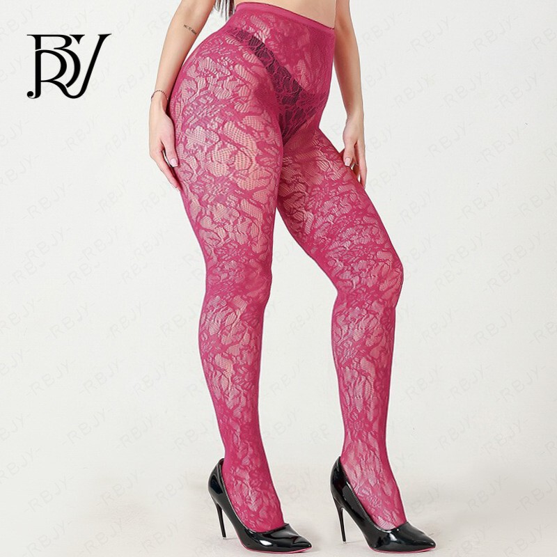 Three-Dimensional Cut Out Flower Fishnet Stockings Large Size Fishnet Stockings Extended One-Piece Jacquard Mesh Pants Summer Thin Women's Large Fishnet Stockings