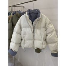 2024冬季新款东大门撞色立领棉服女短款宽松韩版小个子加厚外套潮