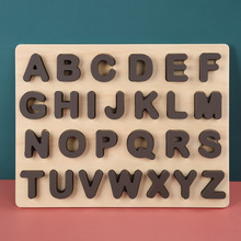 严选跨境儿童木质玩具字母认知英语配对单词拼板宝宝学前早教启蒙