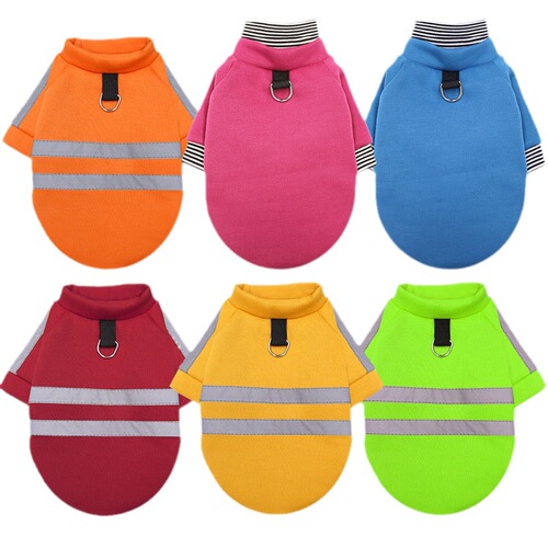Reflective sweatshirt for walking dogs at night, safe for dogs, cats, pet clothes and supplies, autumn and winter fleece, cool medium-sized dogs