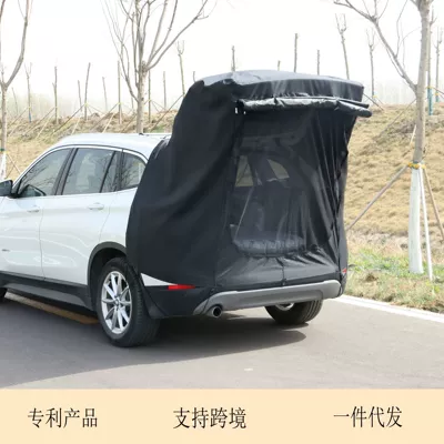 SUV self-driving tour car tent camping trunk side extension tent car rear tent big canopy (Avtomobil dam çadırları) - rear-tent-excluding-support-poles-and-extension-sheds-double
