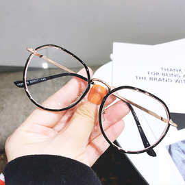 2021新款透明眼镜框女ins韩版潮复古圆素颜小框眼镜TR90可配近视