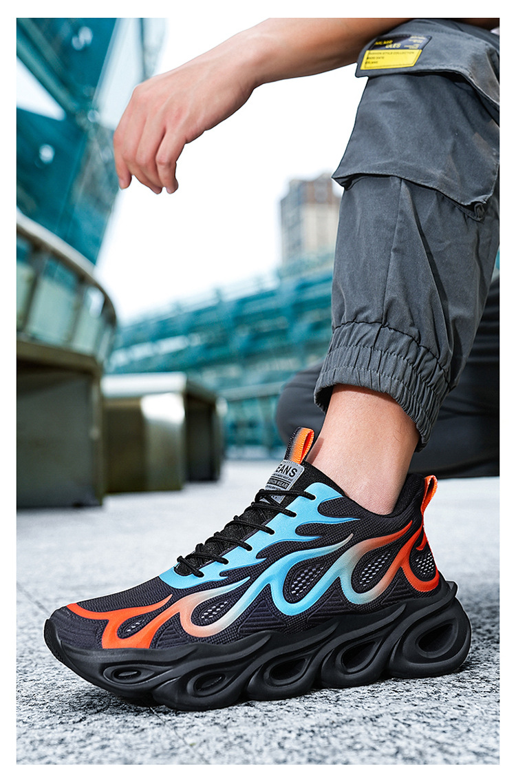 Herren Herbstsport 2024 neue atmungsaktive ultraleichte Dämpfung Laufschuhe aus weißem Casual Mesh mit dicker Sohle_voghion.com