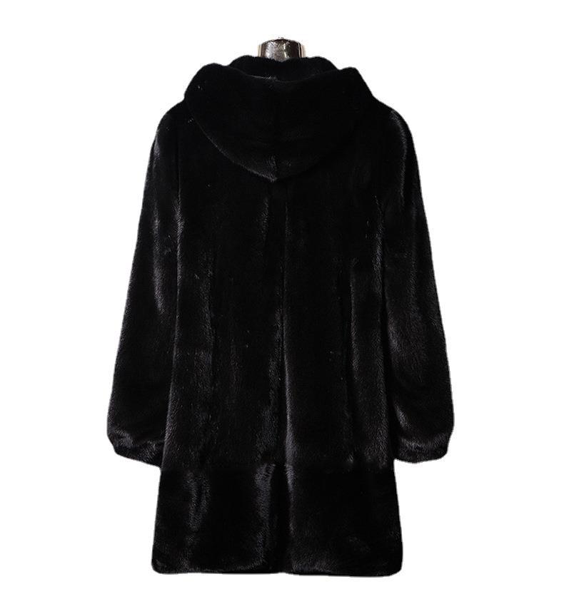 Women's Clothing fur coat high mink coat women's long Haining whole mink fur hooded casual_voghion.com