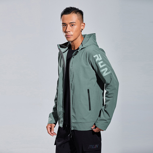 Men's Outdoor Hooded Jacket Trendy Sport Autumn Coat Top with Logo Available