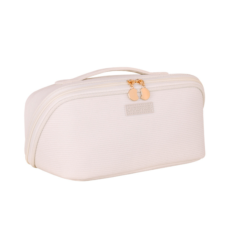 Nuevo paquete de mecha transfronteriza, bolsas de maquillaje de gran apertura, bolsas de lavado portátiles de viaje, particiones multifuncionales