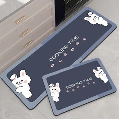 卡通可愛家用硅藻泥地墊餐廳吸水吸油耐磨腳墊防滑廚房地墊可批發