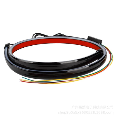 Car taillight carbon fiber taillight trunk modification through color LED streamer steering high brake light (Other lights) - bright-black-surface-red-light-two-modes-driving-brake