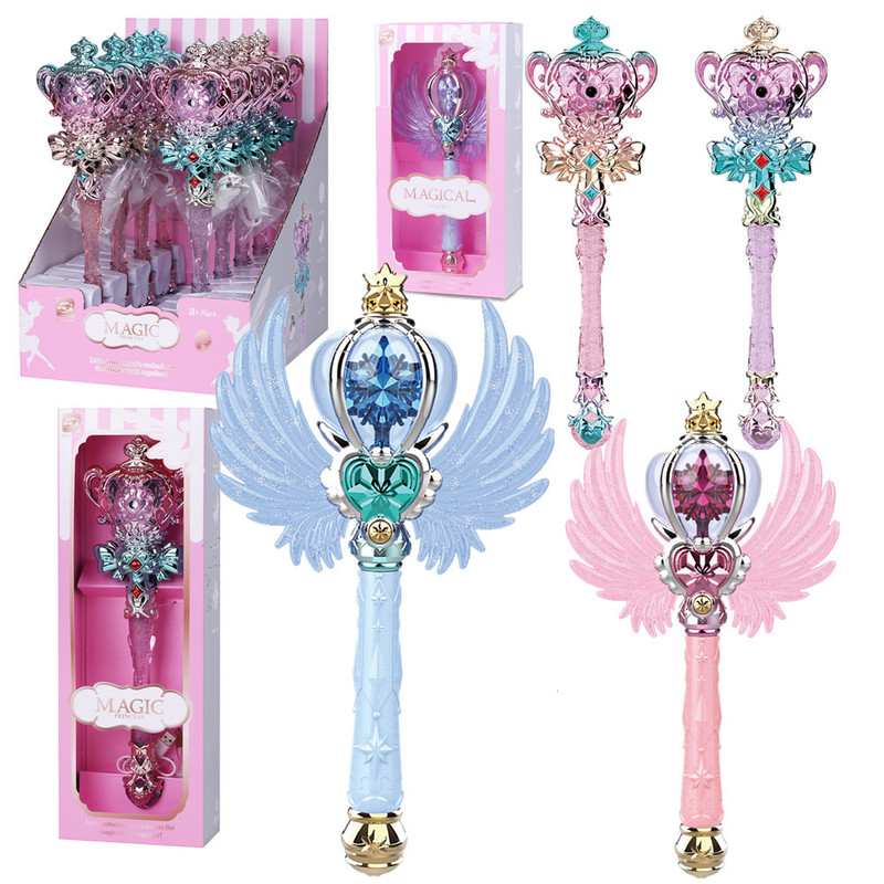 New cross-border product: Electric musical light-up ice and snow magic wand, spray crystal fairy wand, queen's scepter, direct from the manufacturer New cross-border product: Electric musical light-up ice and snow magic wand, spray crystal fairy wand, queen's scepter, direct from the manufacturer