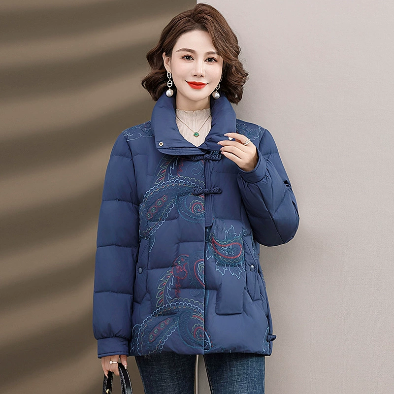 Winter down jacket, for middle age, 2023 collection, increased thickness