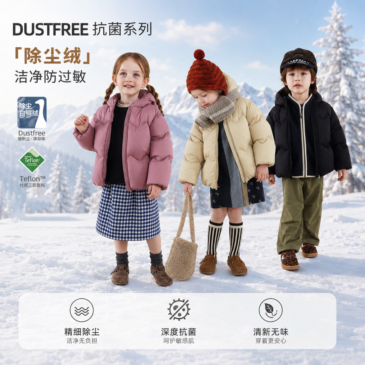 Girls' big wavy down jacket, children's clothing, heat-retaining, thickened hooded down coat, children's puff-shaped outdoor essential.