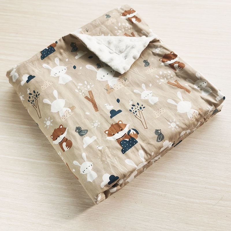 Manta de gorro de bebé de algodón de sarga de doble capa manta de bebé manta de gorro calmante para niños manta de colcha