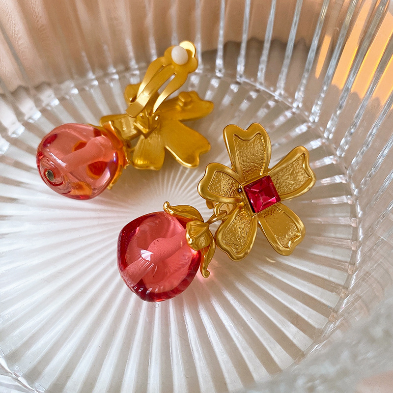 Plating, Inlay Design 1 Pair Retro Tassel Flower Plating Inlay Alloy Artificial Pearls Rhinestones Drop Earrings