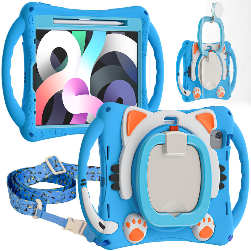 For Apple iPad Protective Case Pro11 Cute Air5 10.9 Portable Cartoon Silicone Flat Protective Case