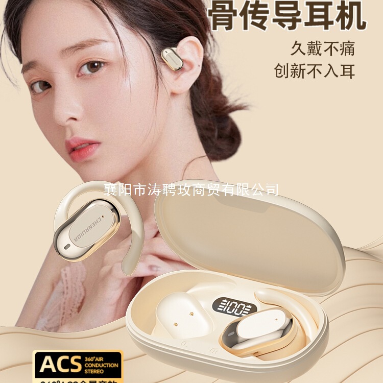 Wireless Bluetooth Headset, Ear-Mounted, Open, Non-In-Ear, 2024 New Sports Noise Reduction, Super Long Battery Life, Large Battery