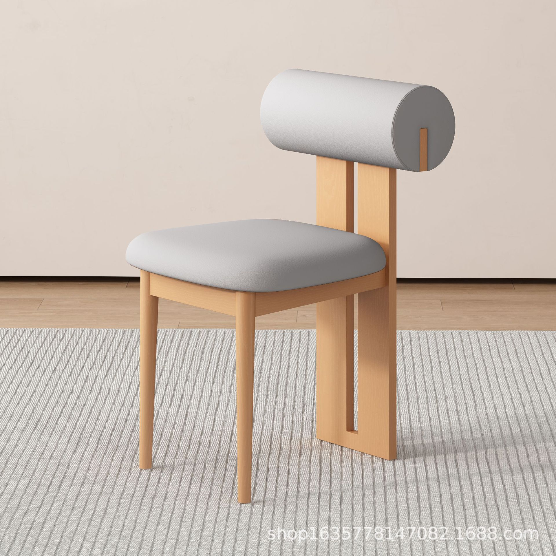 Silla de comedor de madera maciza medieval francesa retro silla de respaldo doméstica diseñador nórdico silla de hipopótamo casual fábrica de origen