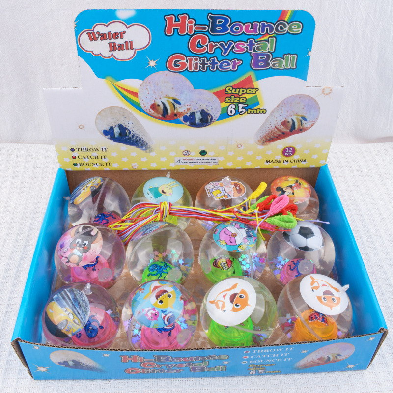 6.5CM 플래시 점핑 볼(로프 포함) [1개 무작위 발송](12의 배수로 색상 상자 보내기)