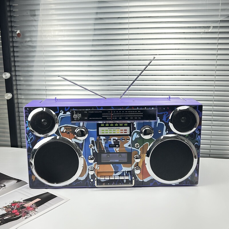 Classic European and American Rock Large Tape Machine Radio Wireless Bluetooth Audio K-song All-in-One High Sound Quality Audio