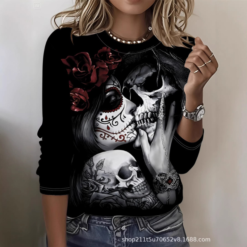 European and American Cross-Border Foreign Trade Amazon Aliexpress Autumn and Winter Women's Striped T-Shirts in Stock European and American Cross-Border Foreign Trade Amazon Aliexpress Autumn and Winter Women's Striped T-Shirts in Stock