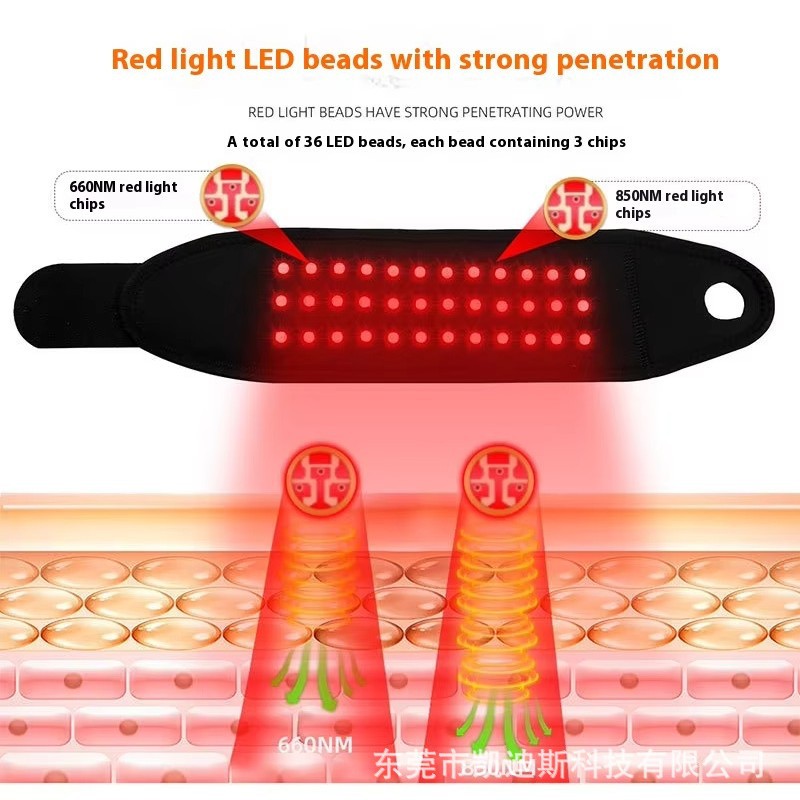 Ventas transfronterizas de luz roja de fisioterapia de muñeca articulación relajación de compresa caliente de pulso de doble banda enchufable correa de muñeca de luz roja