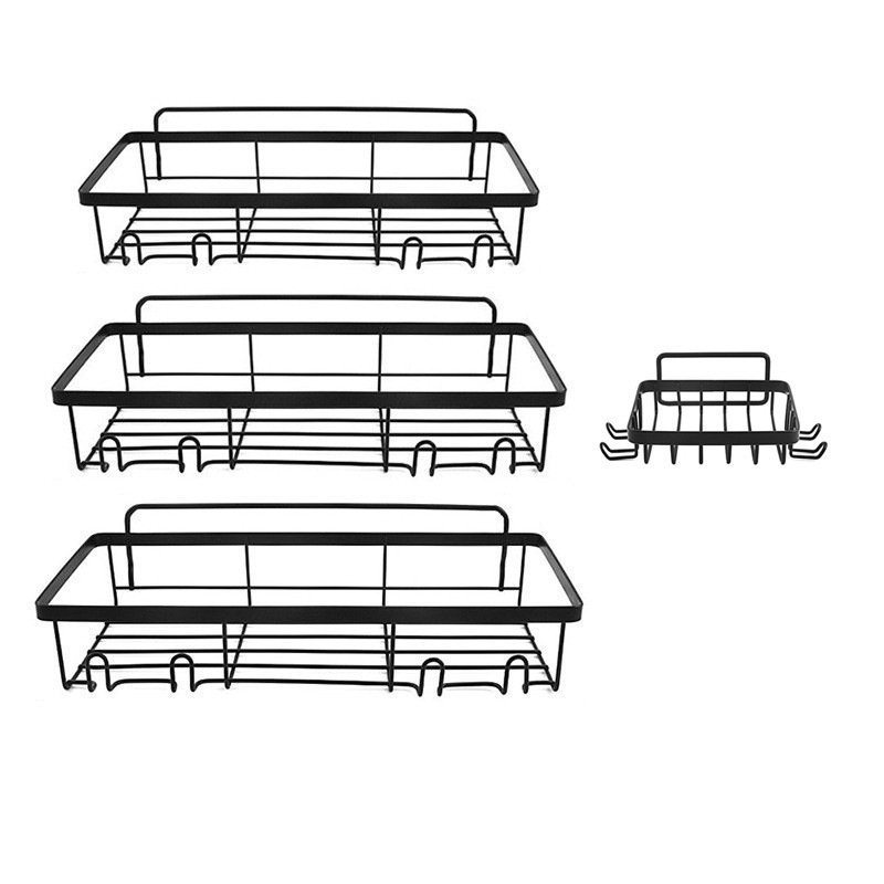 Racks de baño transfronterizos sin agujeros en la pared para almacenar estantes de baño para jabón y artículos de tocador