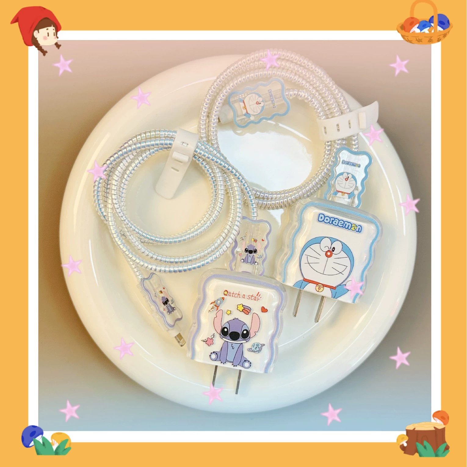 Doraemon подходит для Apple 20w зарядного устройства чехол iPhone16 кабель для передачи данных