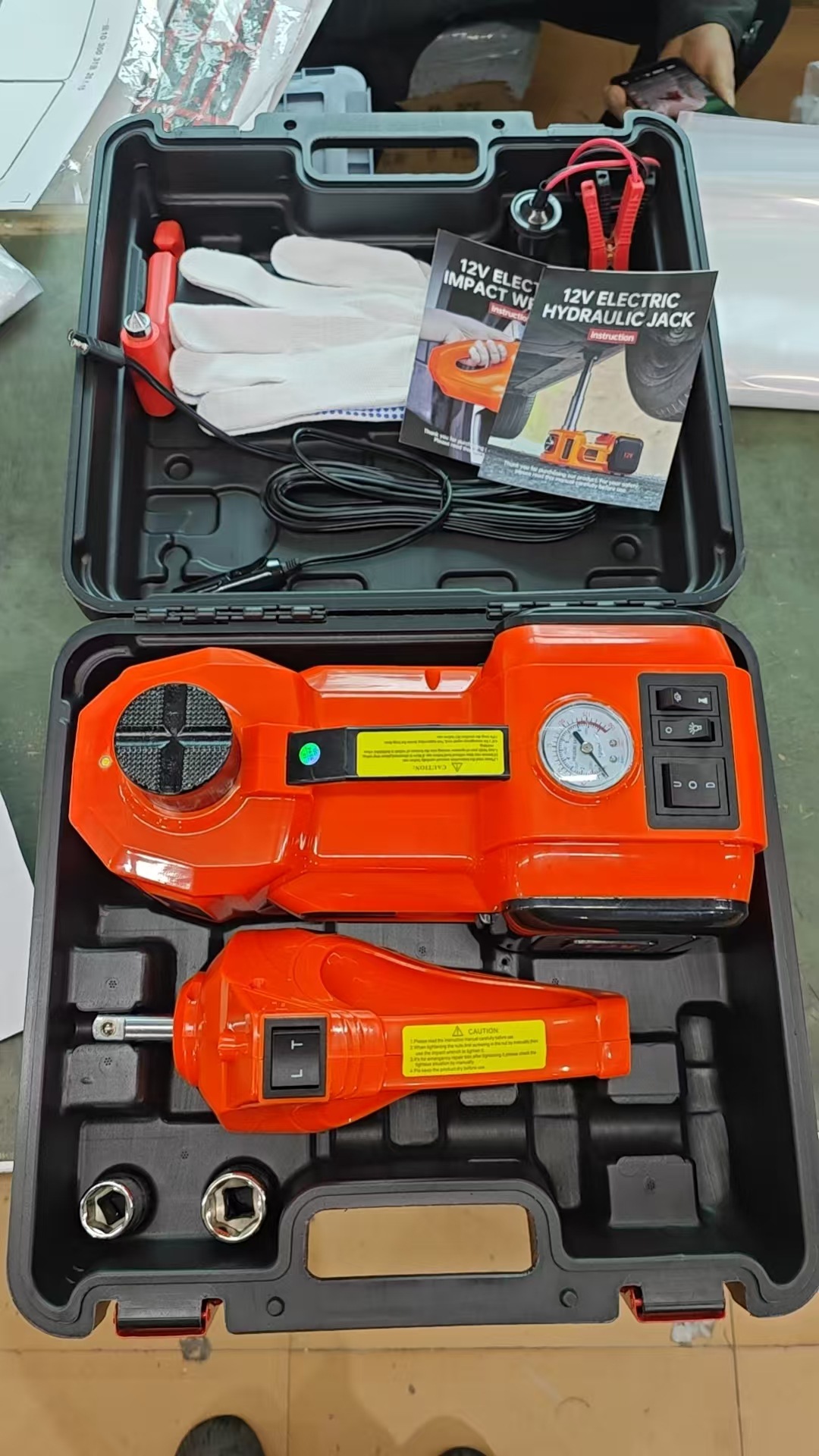 Kit de Gato Hidráulico Eléctrico para Automóvil 12V 5 Toneladas, Multifuncional, para Neumáticos