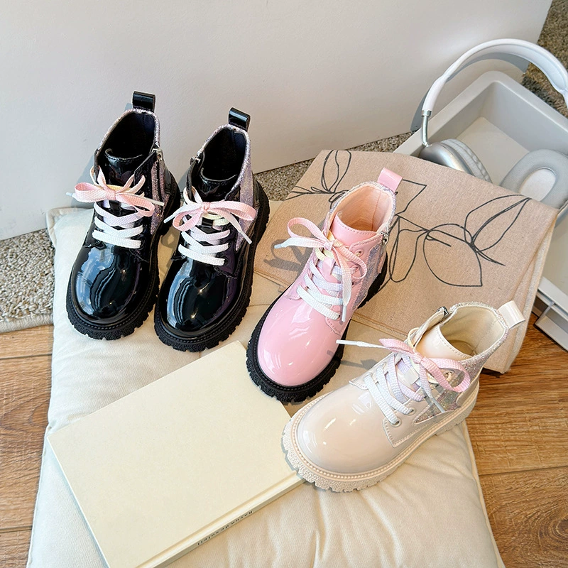 Martens, demi-season shoes, children's low boots for princess, western style, for teenagers