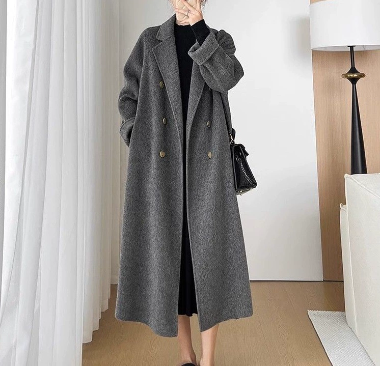 Demi-season elite woolen coat, (Physicals), plus size