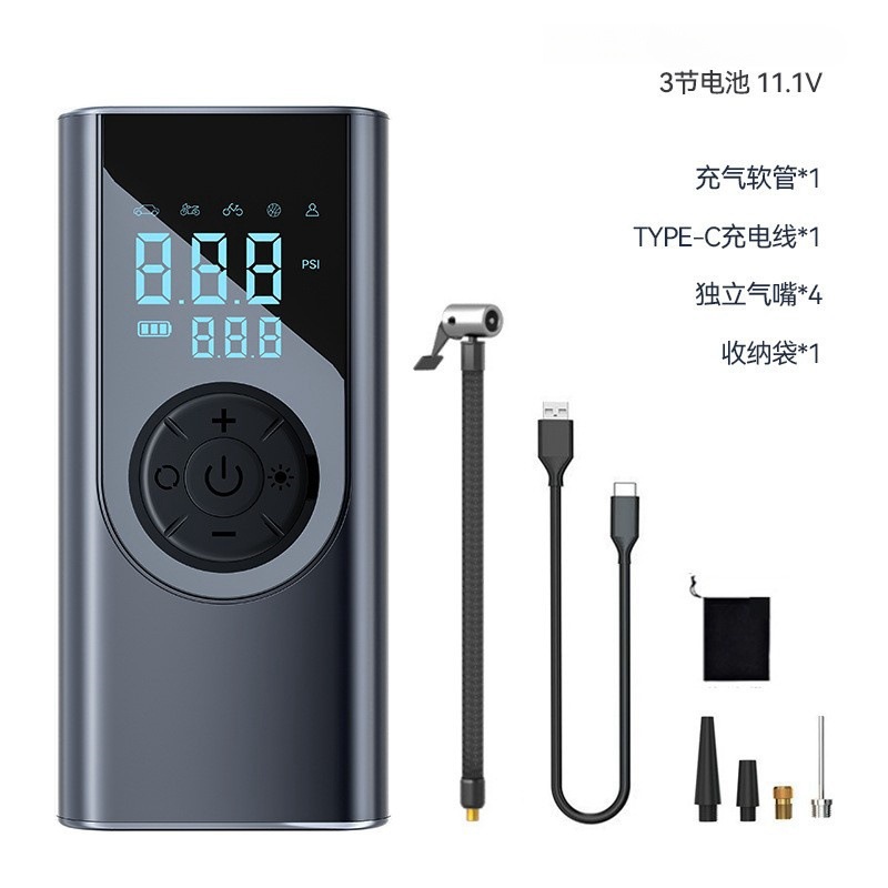 2025 車のエアポンプワイヤレスデジタルディスプレイデュアルスクリーンエアポンプタイヤポンプ電動ポンプカー用品