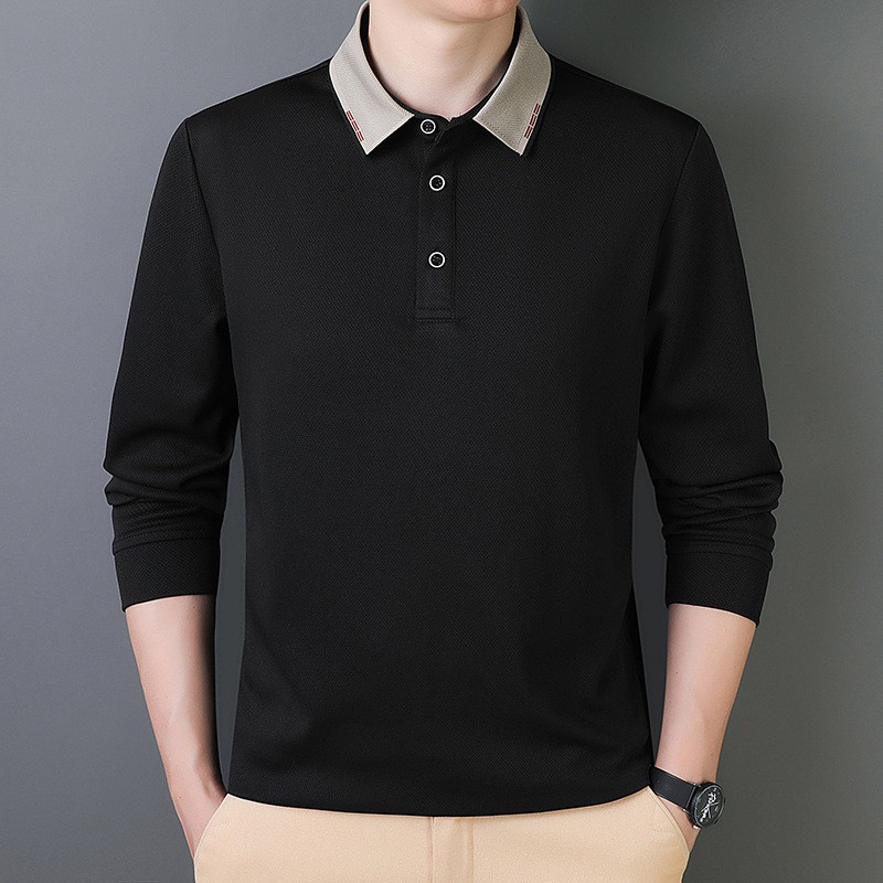 5XL - 9XL primavera y otoño hombre camiseta polo de manga larga papá más camiseta de tapa grande hombre camiseta casual universal