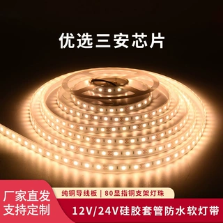 定制防水led灯带低压12v户外照明滴胶套管室外灯条LED低压防水