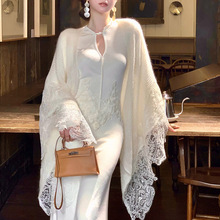 【瓷生花】新中式复古盘旗袍修身连衣裙搭软糯针织开衫