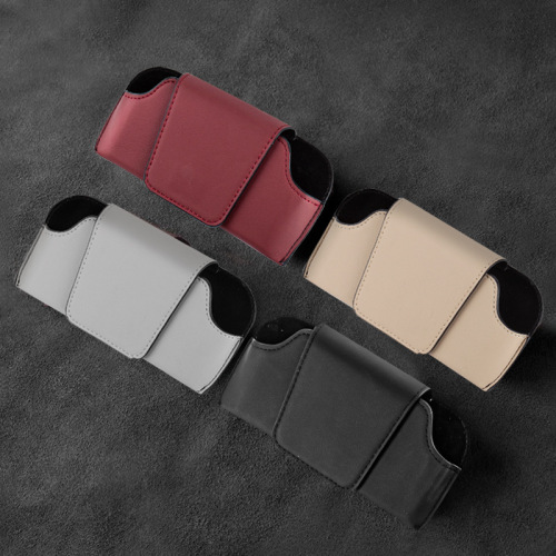 Car-mounted sun visor clip, back clip sunglasses storage case, multifunctional leather sunglasses holder, automotive sunglasses organizer