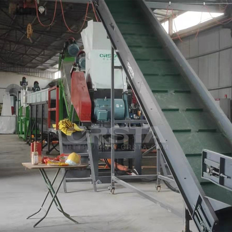 生活垃圾处理pe破碎清洗脱水利用线 PET瓶粉碎清洗脱标机