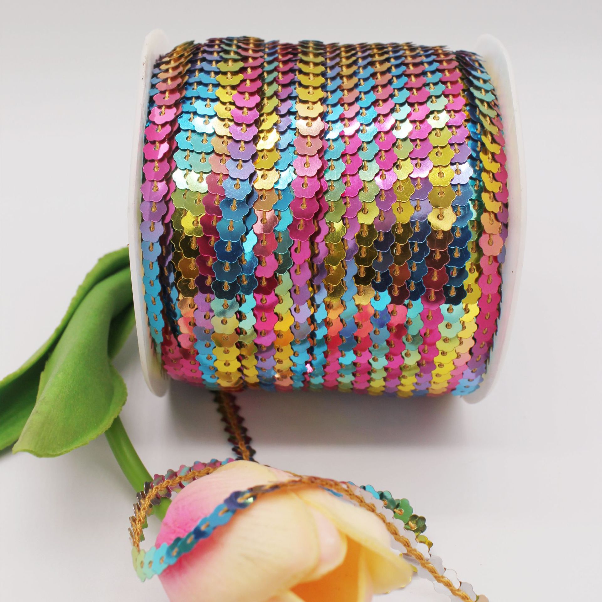 梅花形连线亮片  优质花型连线亮片批发 工艺品服装亮片