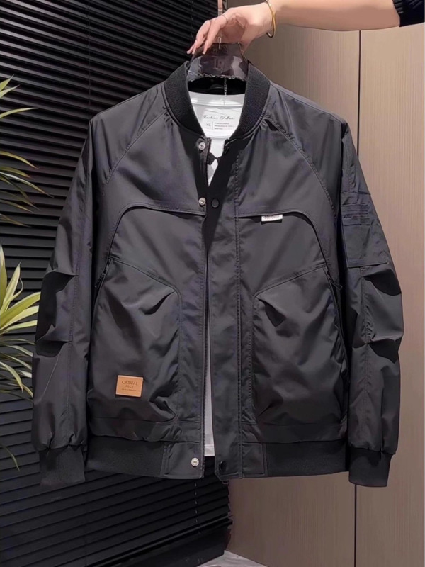 棒球服线条夹克男2025秋季潮牌工装男装美式复古宽松飞行员外套男|undefined