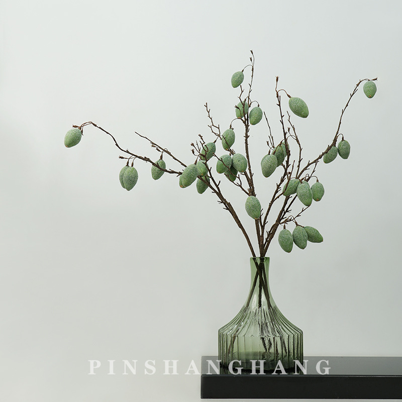 仿真果实橄榄果木桃插花配材婚礼装饰造景摄影道具样板间摆放野果